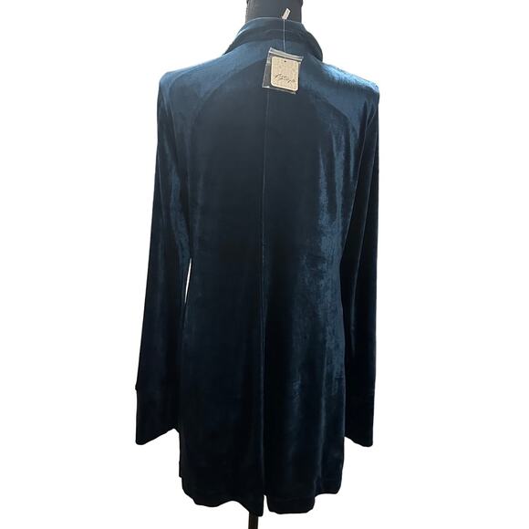 Free People Shayla Velvet Mini Dress Long Sleeve - Navy Blue - LG NWT - Picture 8 of 13